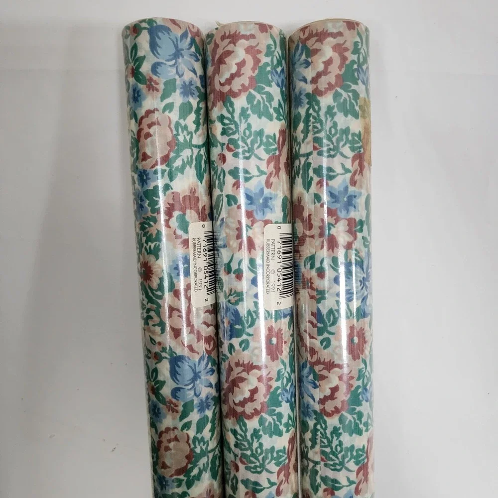 Vintage 90s Rubbermaid Shelf Liner 3 Rolls 20 in 8.3 SQ Feet Pastel Floral